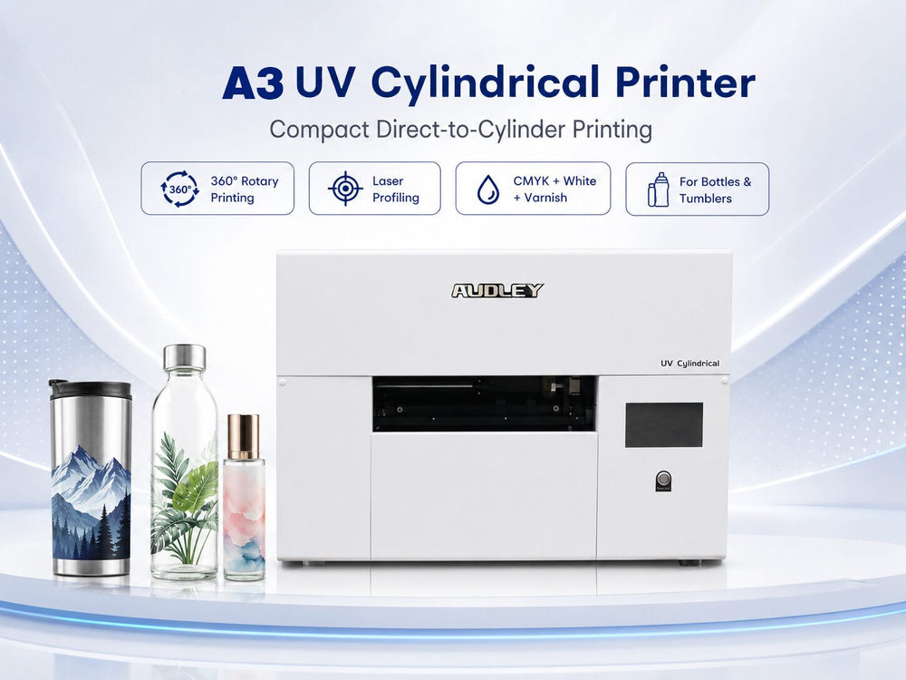 Audley A3 cylinder UV printer for bottle printing